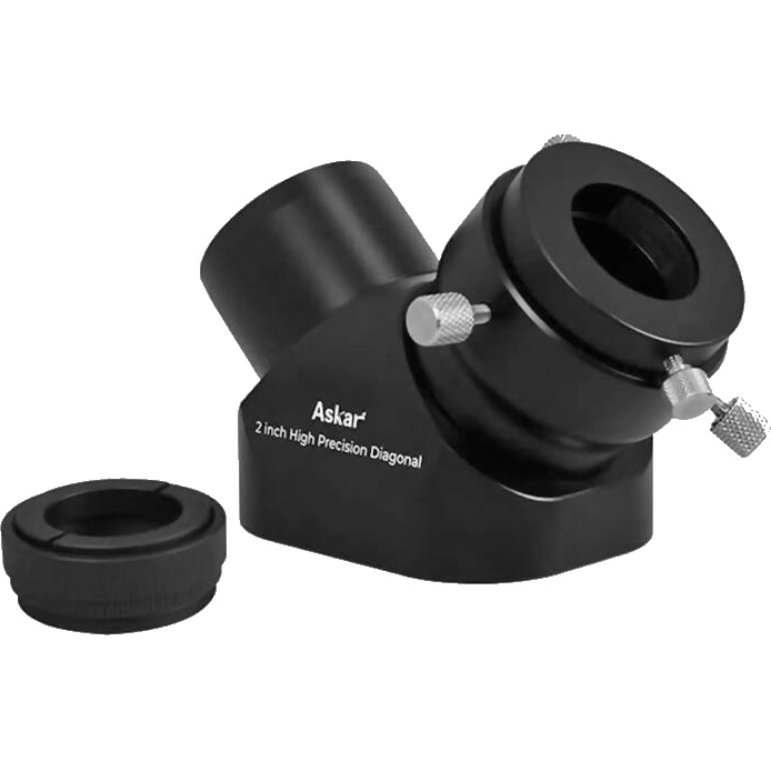Renvoi coudé à miroir diélectrique (99%) coulant 50,80mm avec adaptateur fileté pour Schmidt-Cassegrain (Quartz) - Askar