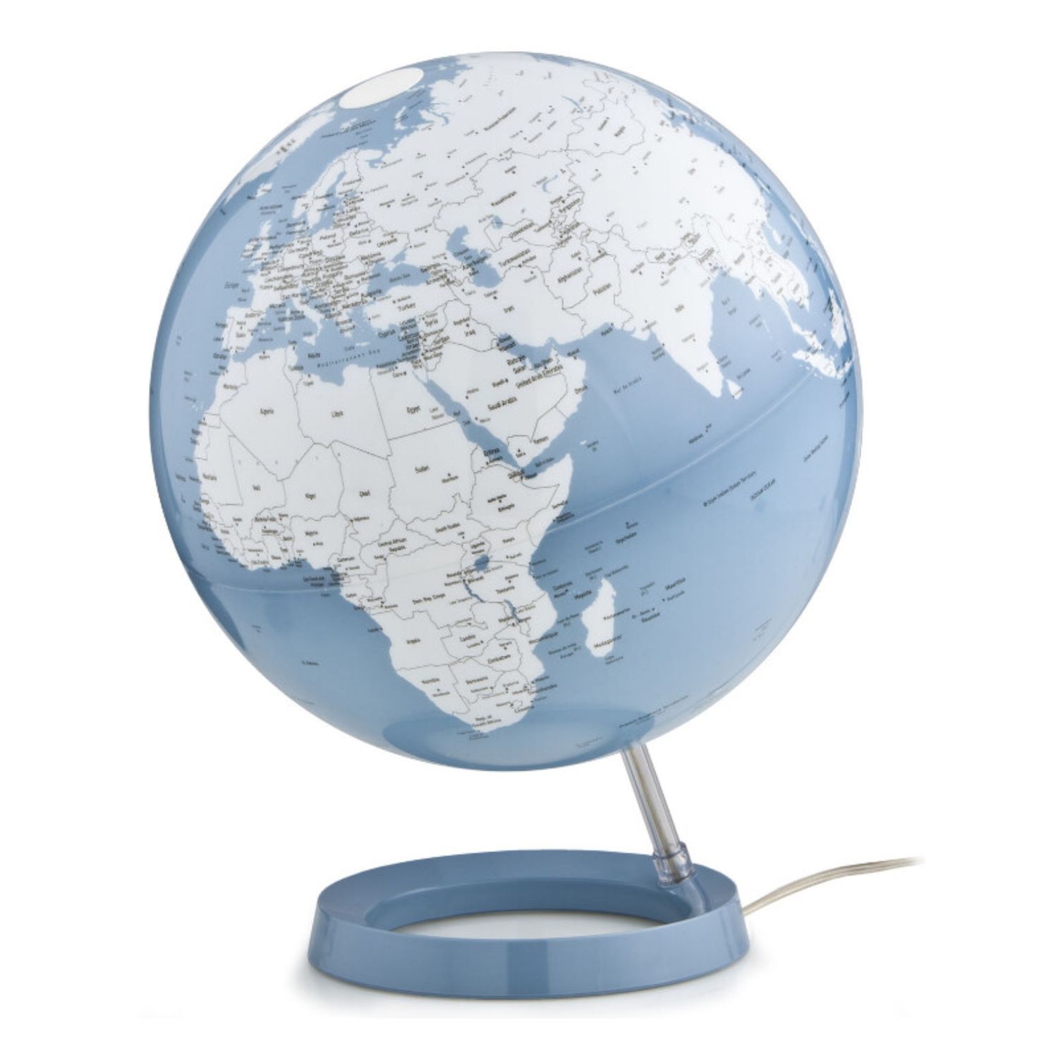 Globe terrestre lumineux Ø 30cm bleu pastel - Atmosphere