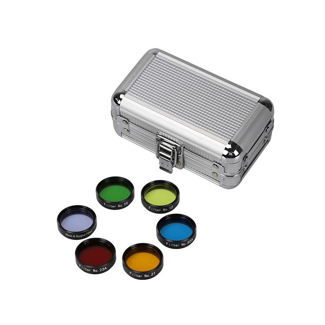 Lot de 6 filtres Visuels colorés pour instrument Ø supérieur à 150mm coulant 31,75mm (M28) avec valise en aluminium - TSOptics