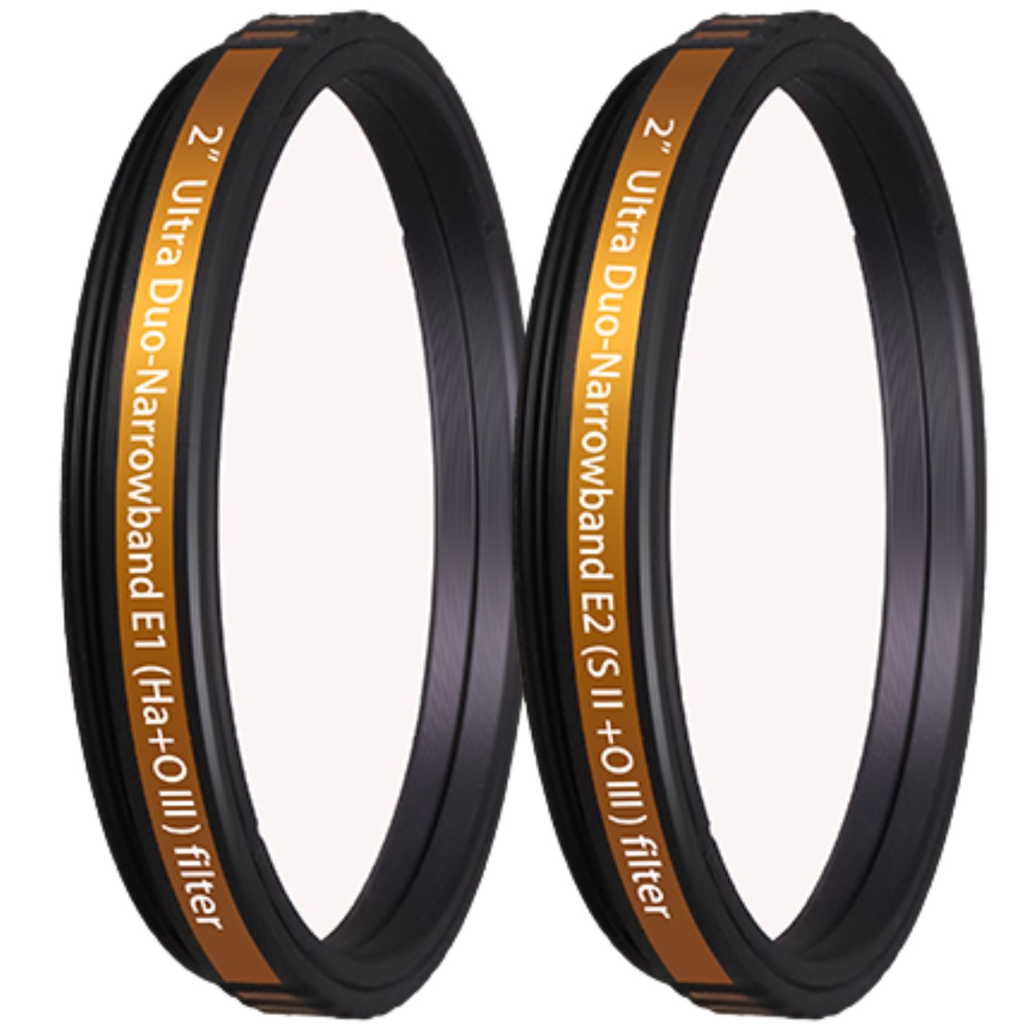 Lot de 2 filtres photo dual-bande SHO : Hα (H-alpha)-OIII et SII-OIII 4nm Colour Magic Ultra E1 + E2 - coulant 50,80mm (M48) - Askar 
