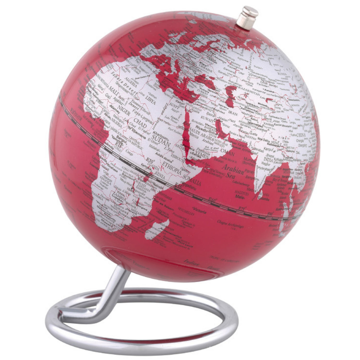 Globe terrestre Galilei Ø130mm Rouge vif - Troika