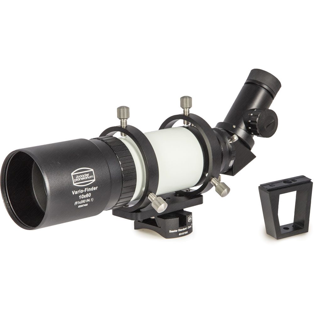 Chercheur 10x60 Vario redressé coudé à 45° éclairé avec support - Baader