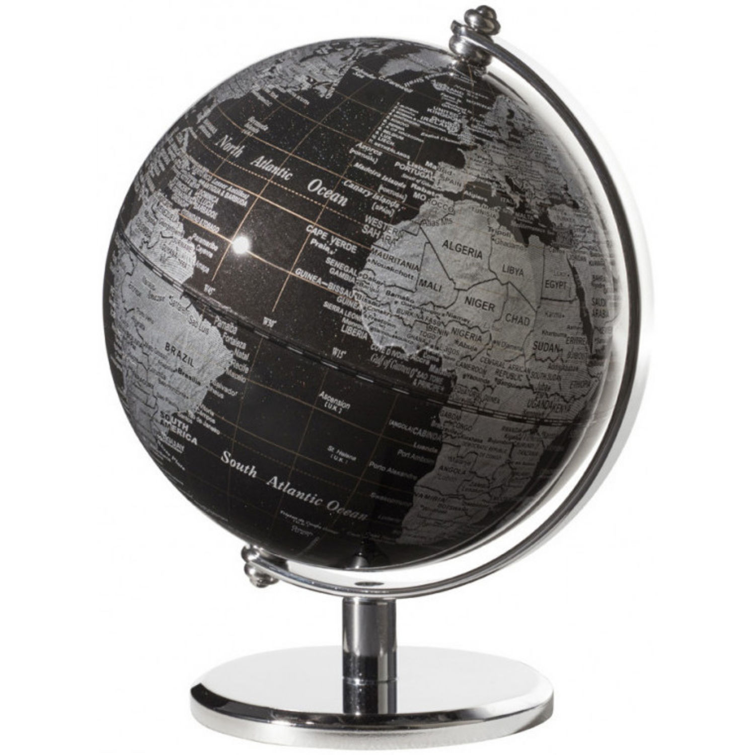 Globe terrestre Gagarin Ø130mm noir brillant - Troika