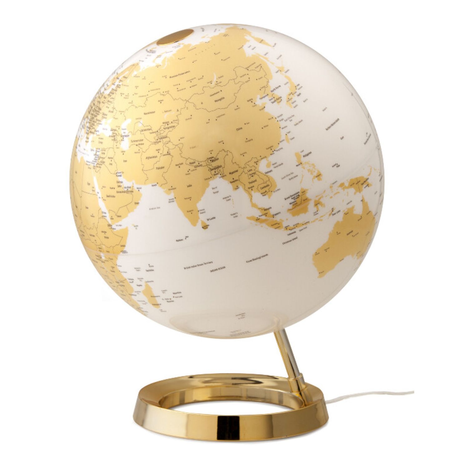 Globe terrestre lumineux Ø 30cm doré - Atmosphere