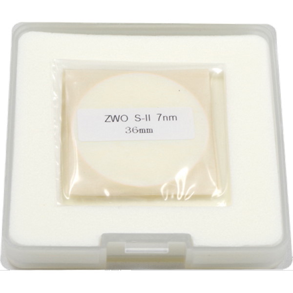 Filtre photo mono-bande SII  7nm - Ø 36mm rond non monté - ZWO