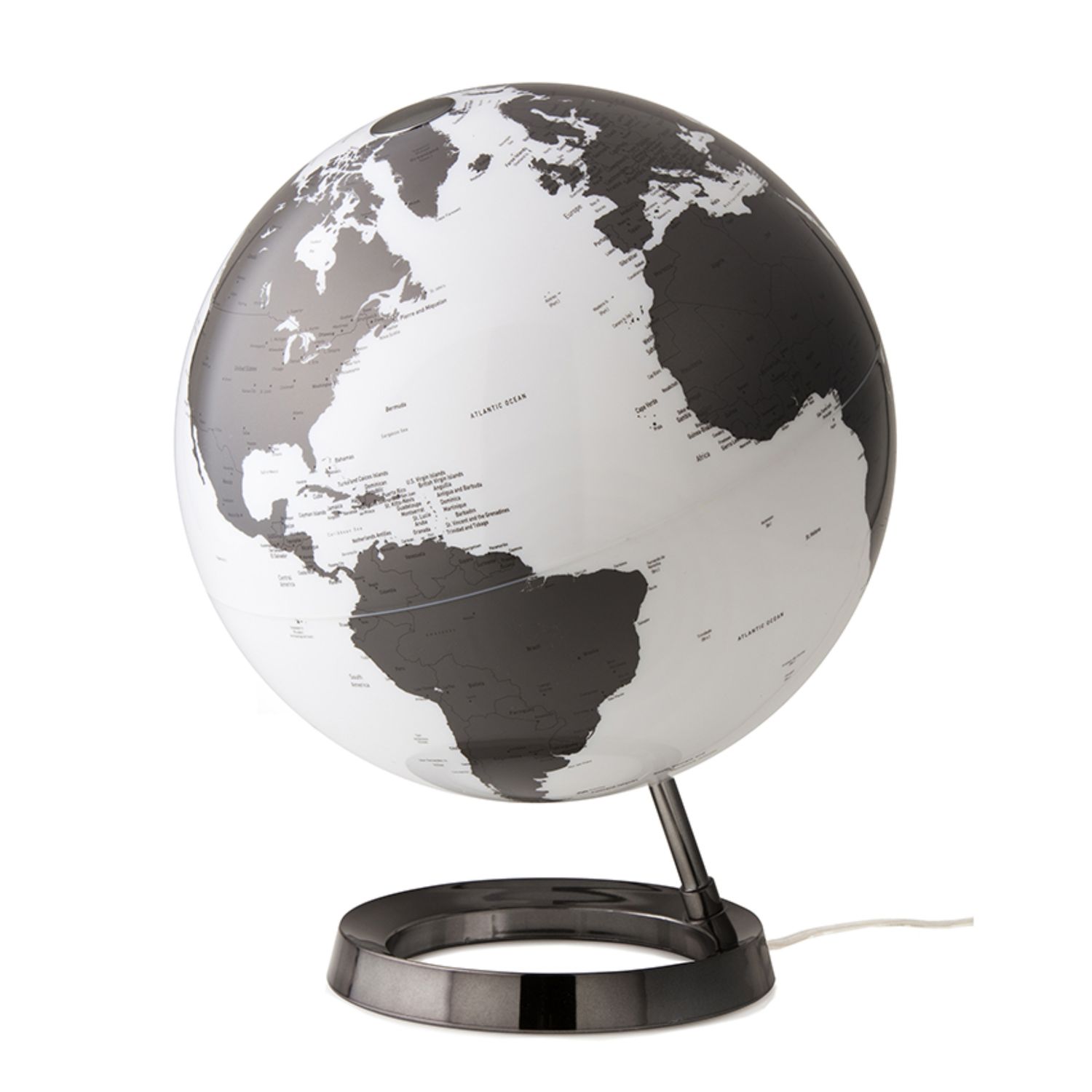 Globe terrestre lumineux Ø 30cm charbon - Atmosphere