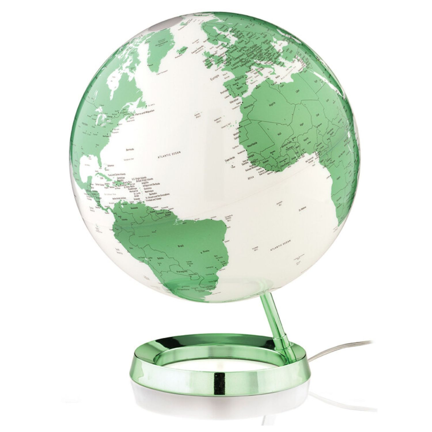 Globe terrestre lumineux Ø 30cm vert vif - Atmosphere