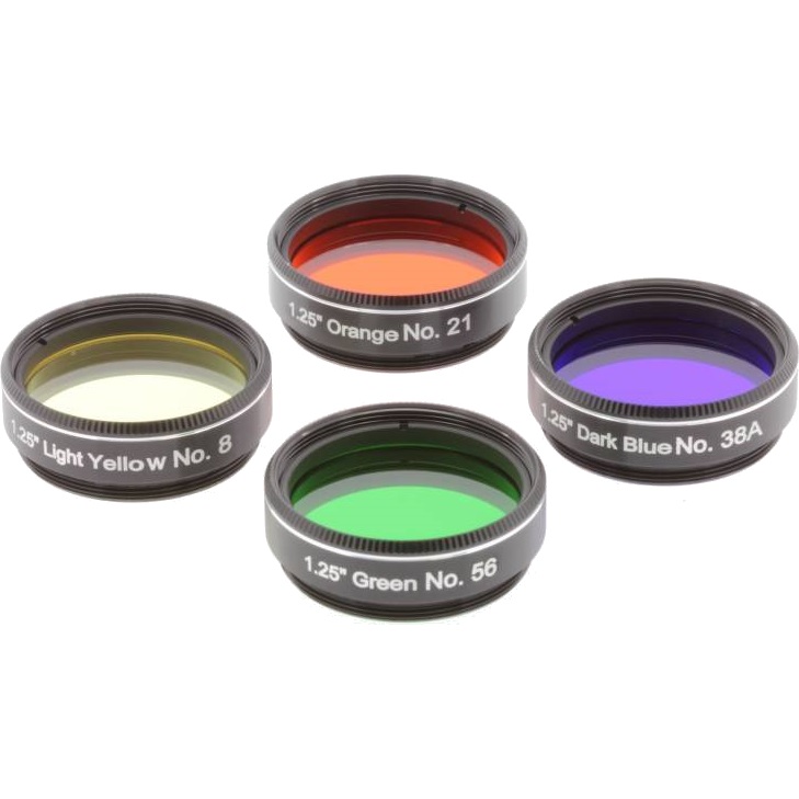 Lot de 4 filtres Visuels colorés 31,75mm pour instruments de Ø 200mm et plus - Explore-Scientific