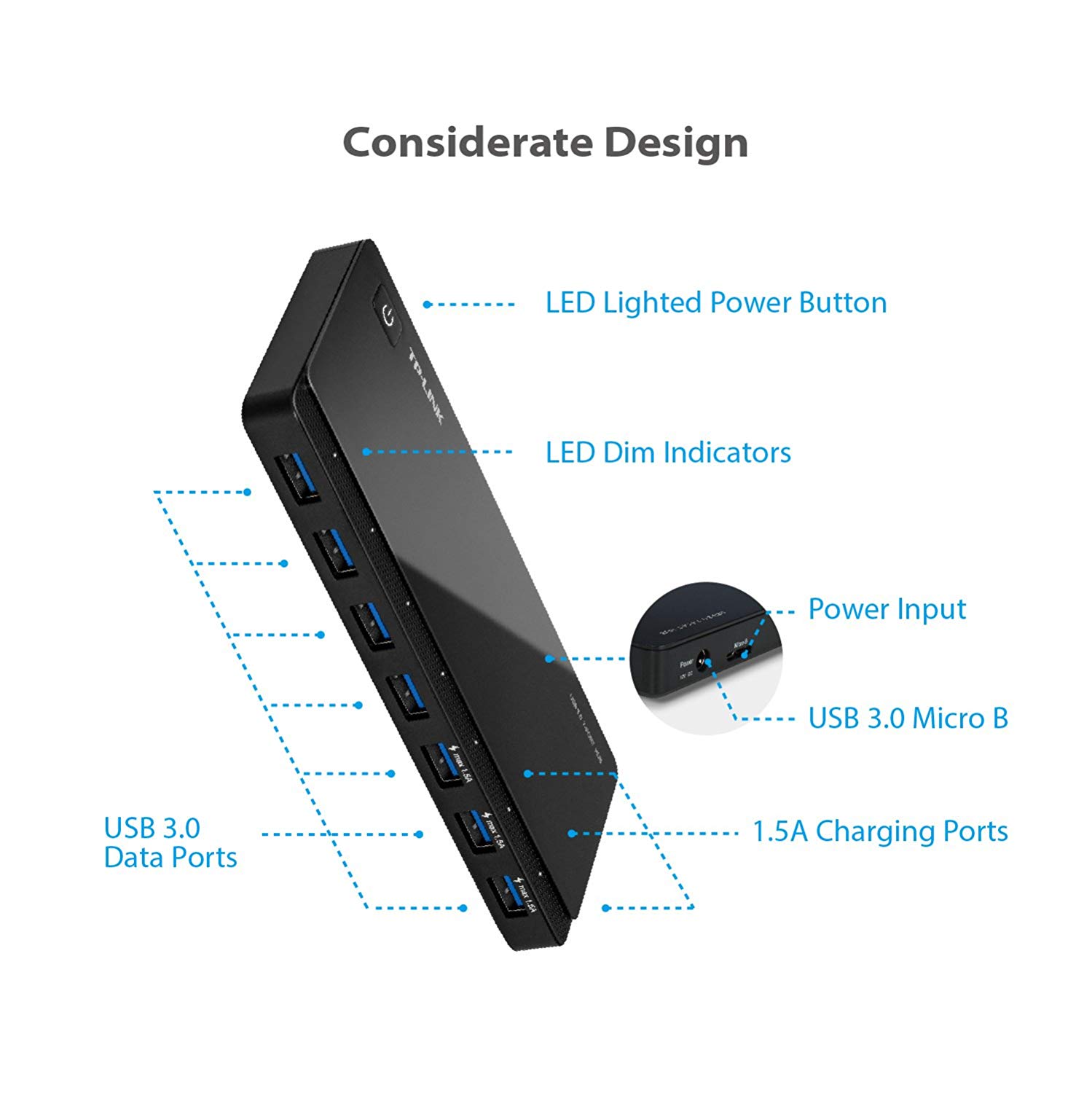 Accessoires informatiques: Hub USB 3.0 - 7 ports - avec alimentation -  DigitUS - Astronomie Pierro-Astro