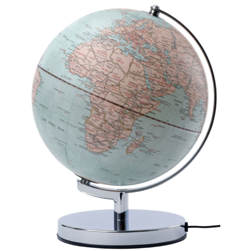 Globe terrestre Terra Light Ø250mm Bleu et Rose - Troika