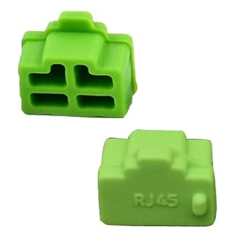 Lot de 2 bouchons pour port RJ45 (8P8C) verts - PierroAstro