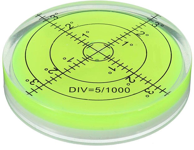 Niveau à Bulle avec Échelle pour l'Équilibre de la Plate-Forme de Caméra,  Niveau à Bulle en Plastique ABS Grand Outil de Mesure de Diamètre de 60mm