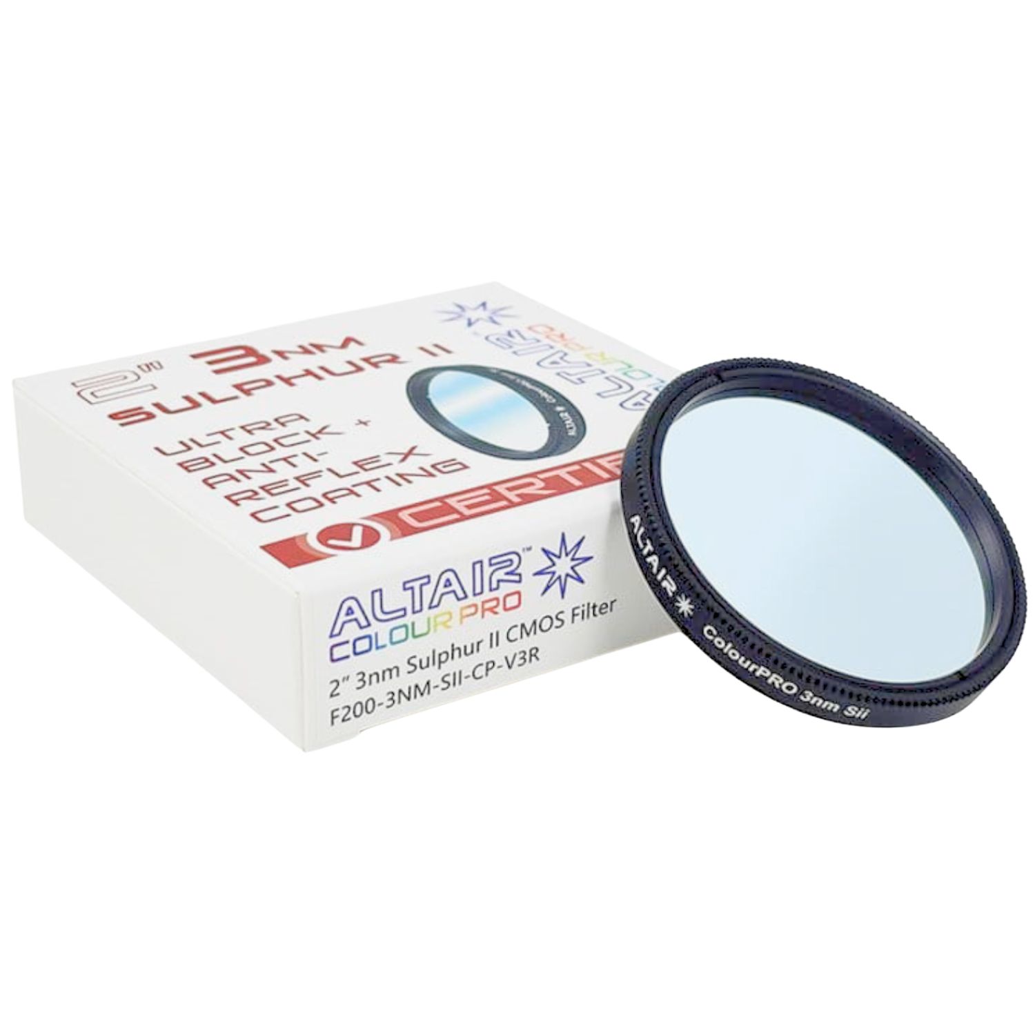 Filtre photo mono-bande SII 3nm ColourPro ULTRA - coulant 50,80mm (M48) - AltairAstro