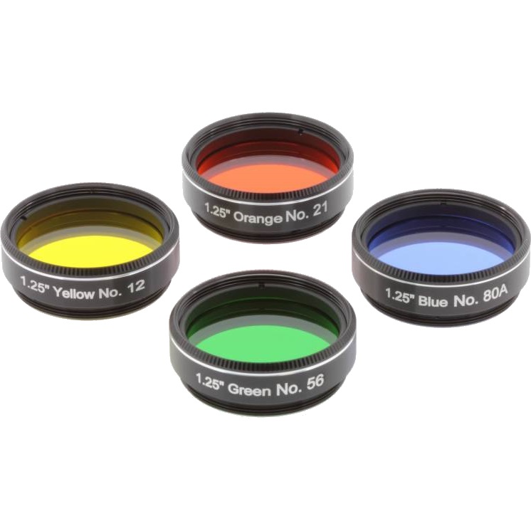 Lot de 4 filtres Visuels colorés coulant 31,75mm (M28) pour instruments de Ø 100mm et plus - Explore-Scientific