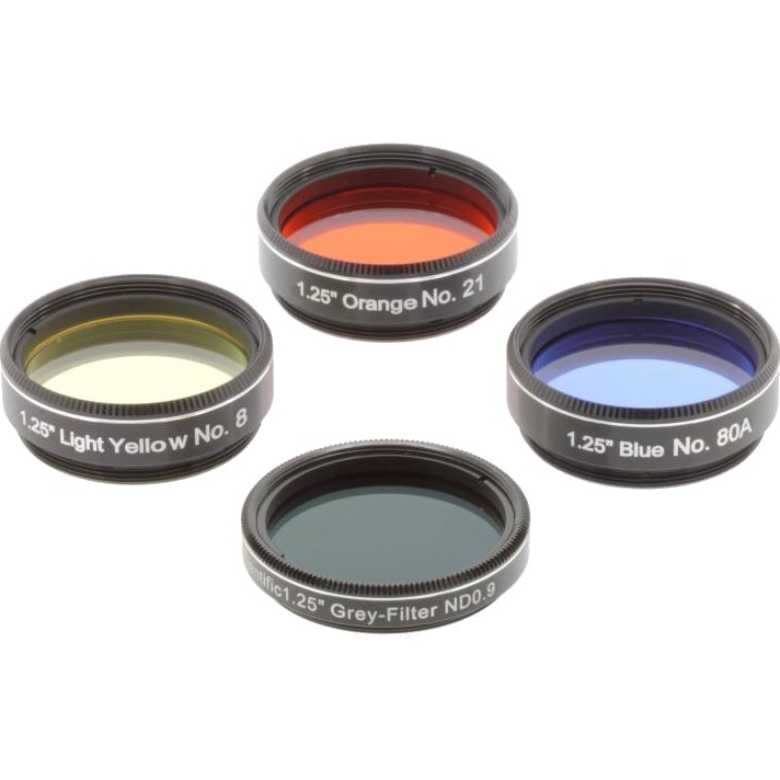 Lot de 4 filtres Visuels colorés coulant 31,75mm (M28) pour instruments de Ø 50mm et plus - Explore-Scientific