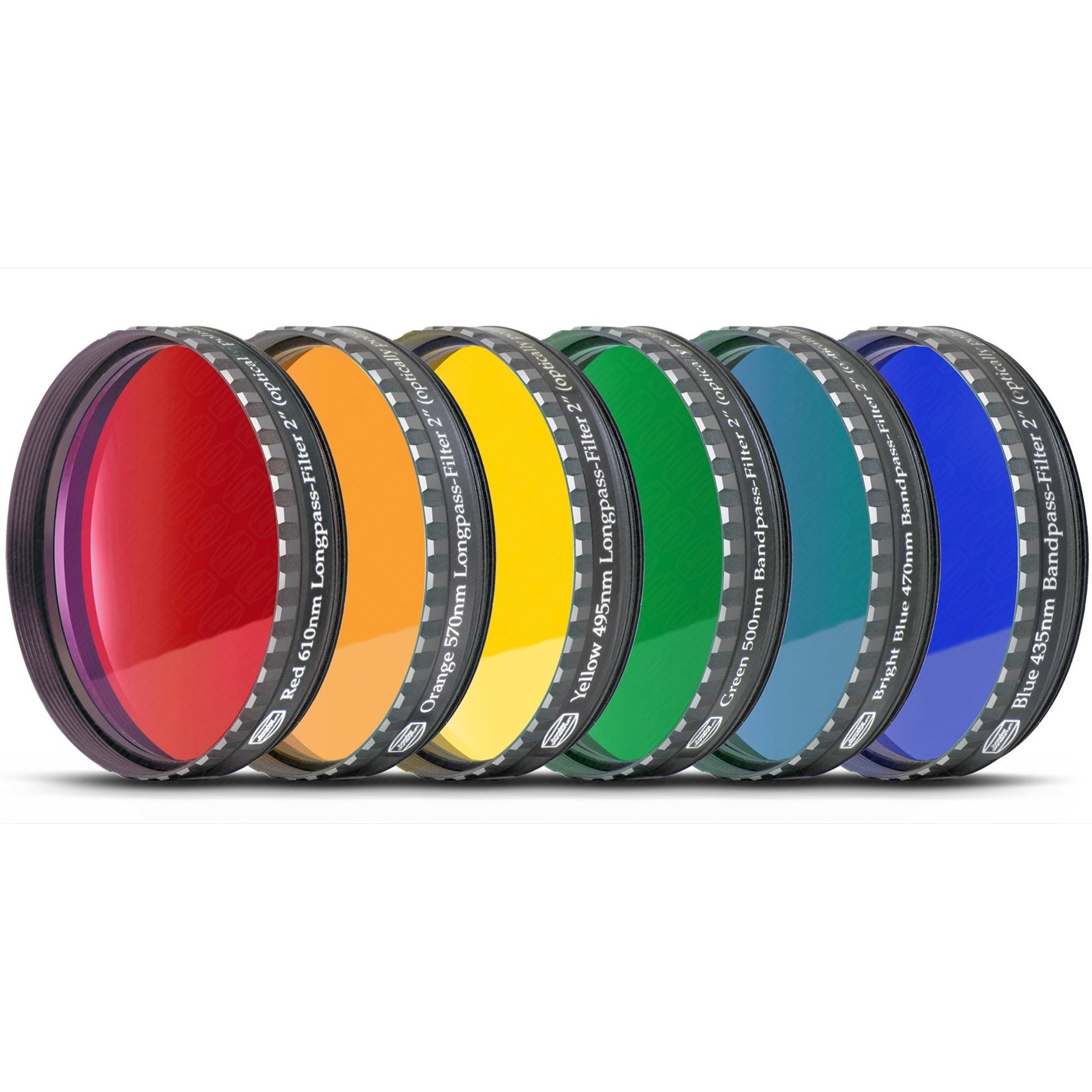 Lot de 6 filtres Visuels colorés - coulant 50,80mm - Baader
