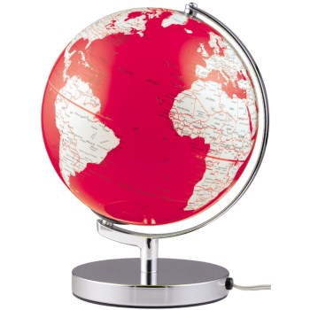 Globe terrestre Terra Light Ø250mm Rouge vif - Troika
