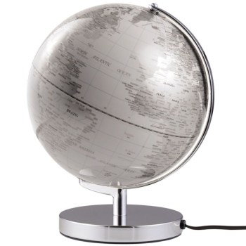 Globe terrestre Terra Light Ø250mm blanc - Troika