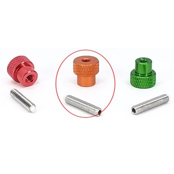 Vis de serrage moletée M4 orange avec tige filetée M4x21mm - PierroAstro