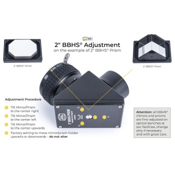 Renvoi coudé à prisme réglable 2'' BBHS ClickLock Baader - vue avec prisme et coulant SCT