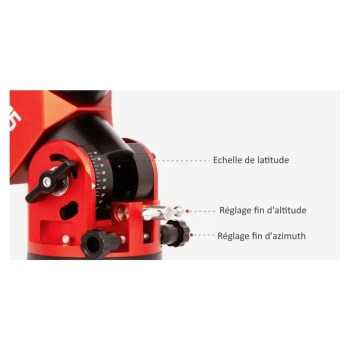 AM5N : échelle de latitude et réglages fins d'altitude et d'azimut
