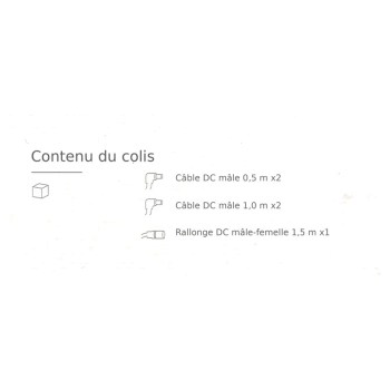 Contenu du colis du lot de 5 cables d alimentation ZWO