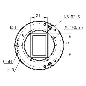Plan cote de la bague anti-tilt M54
