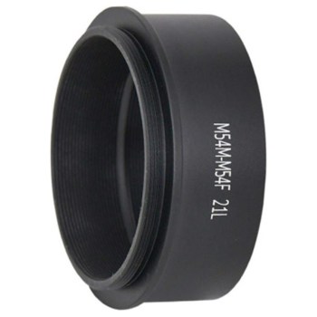 Tube-allonge ZWO M54 mâle vers M54 femelle 21 mm, vue de trois quarts
