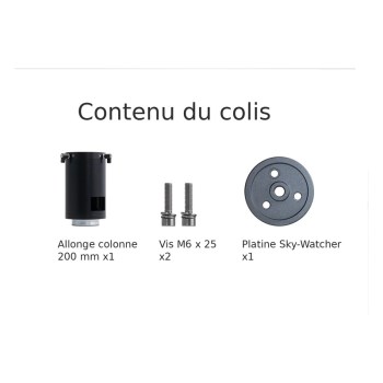 Contenu du colis de l allonge colonne PE200