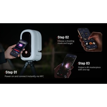 Seestar S50 Pro, allumage, choix de la cible, acquisition