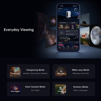 Seestar S50 Pro, modes ciel profond, Voie lactée, système solaire et paysage