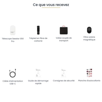 Seestar S50 Pro, ce que vous recevez