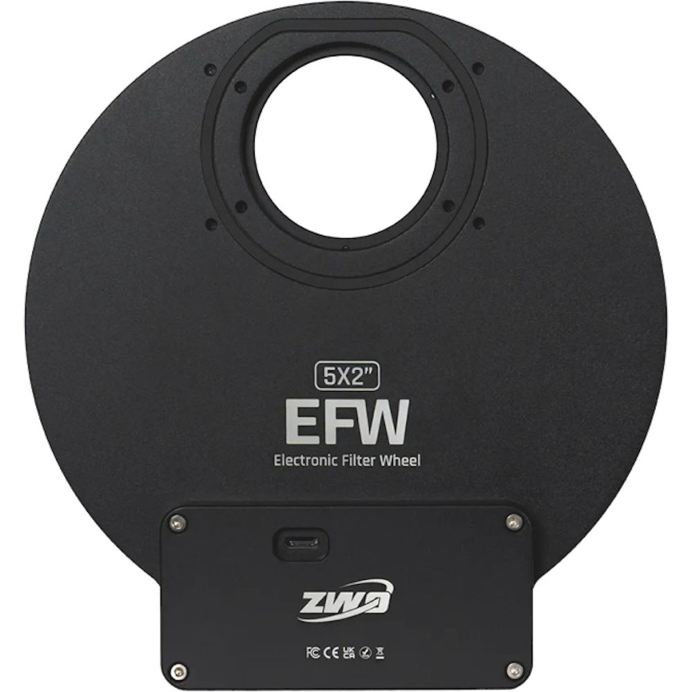 Roue à filtres 5x50,80mm (M48) ou Ø 50mm ronds non montés - motorisée EFW v25 - ZWO
