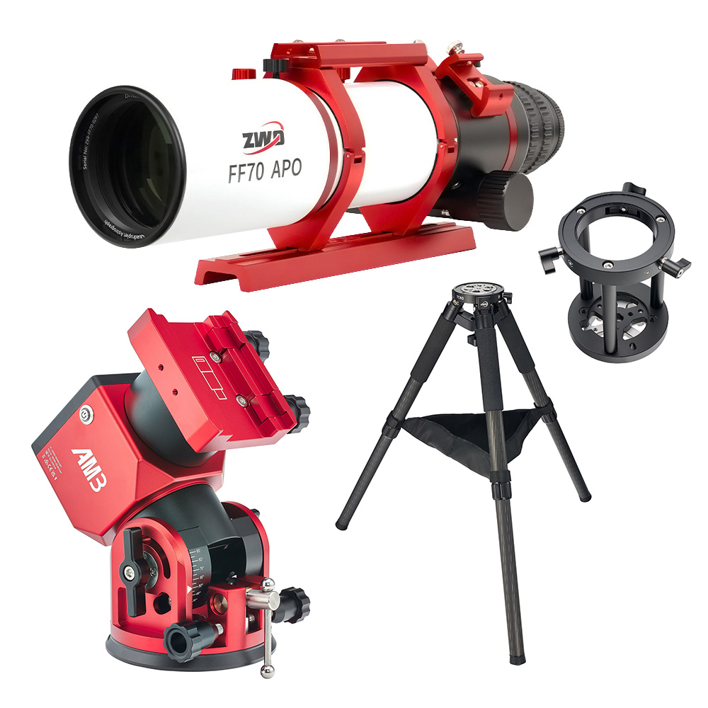 Lunette Astrographe 70/490 quadruplet FF70 sur monture AM3N + PE160 + TC40 - ZWO