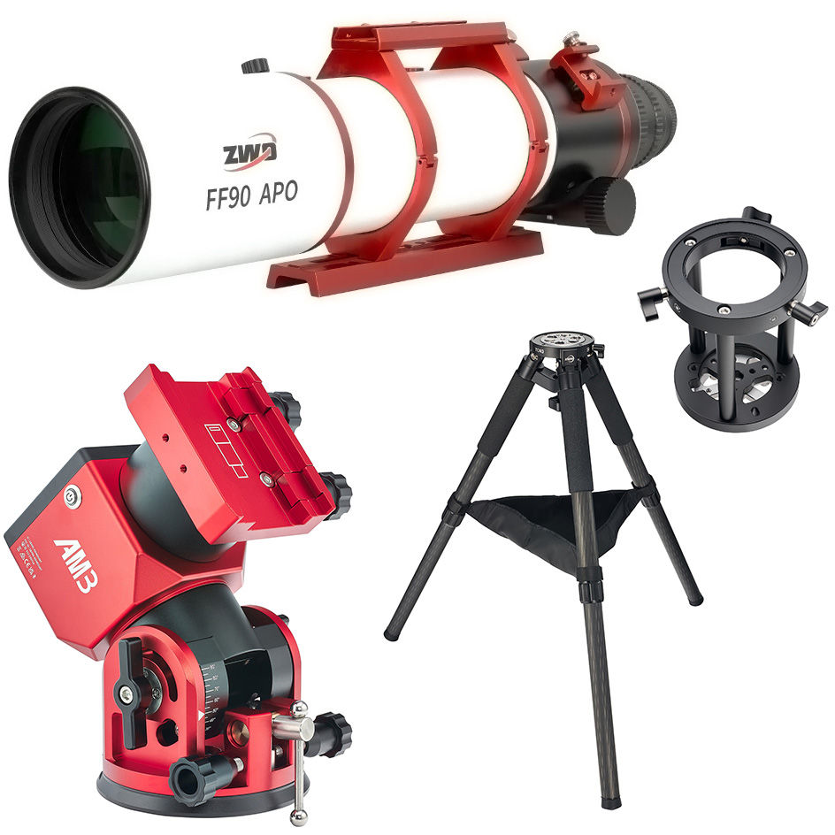 Lunette Astrographe 90/609 quadruplet FF90 sur monture AM3N + PE160 + TC40 - ZWO